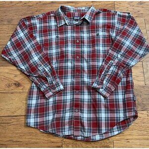 Patagonia Size L Mens Organic Cotton Red Plaid Shirt  Long Sleeves